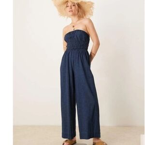 ☕️ASOS LIGHT DENIM TUBE TOP JUMPER WIDE LEG SIZE 8